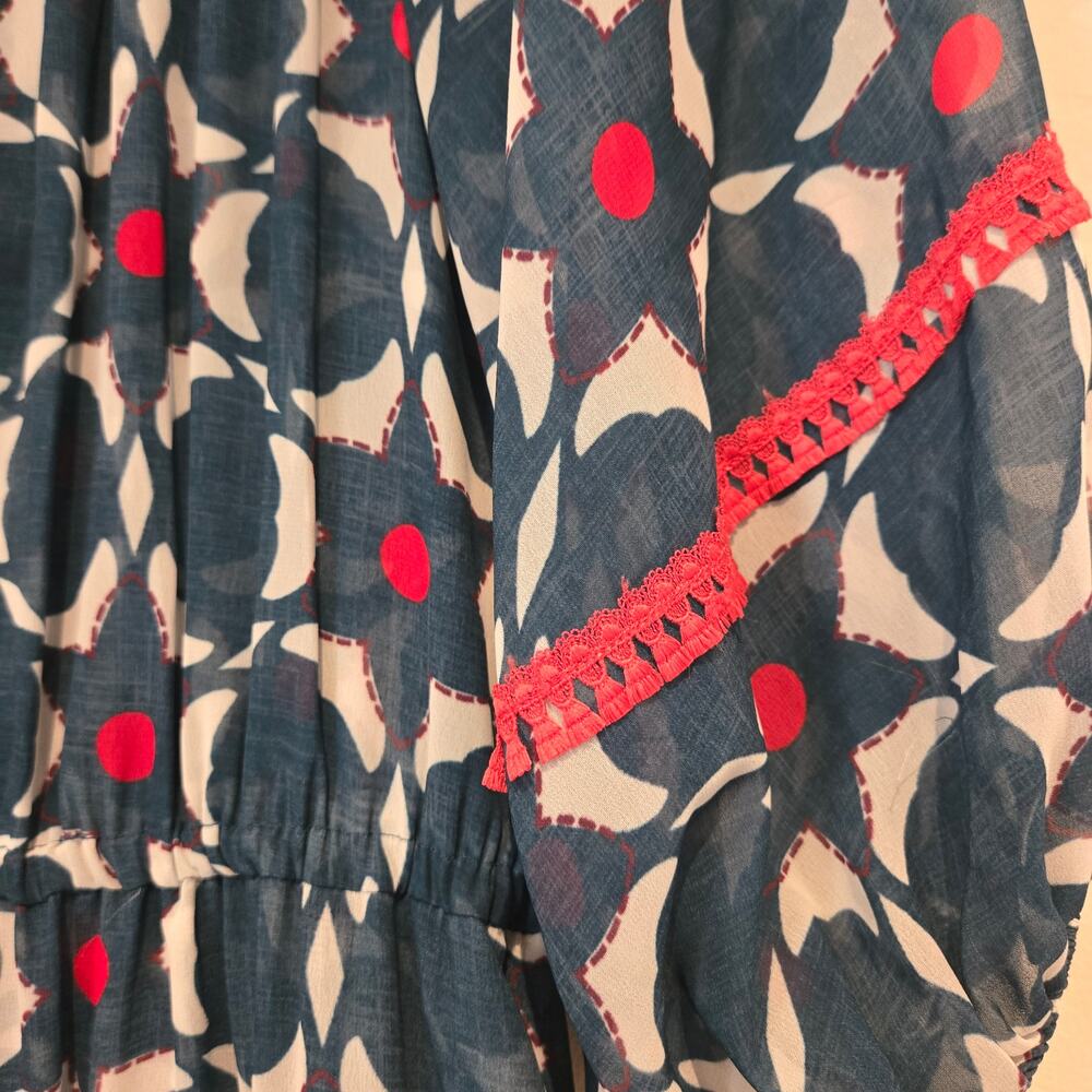 Anthropologie Sachin Babi Mosaic Off-the-shoulder Midi Dress In Blue, Size 10 - Picture 5 of 10